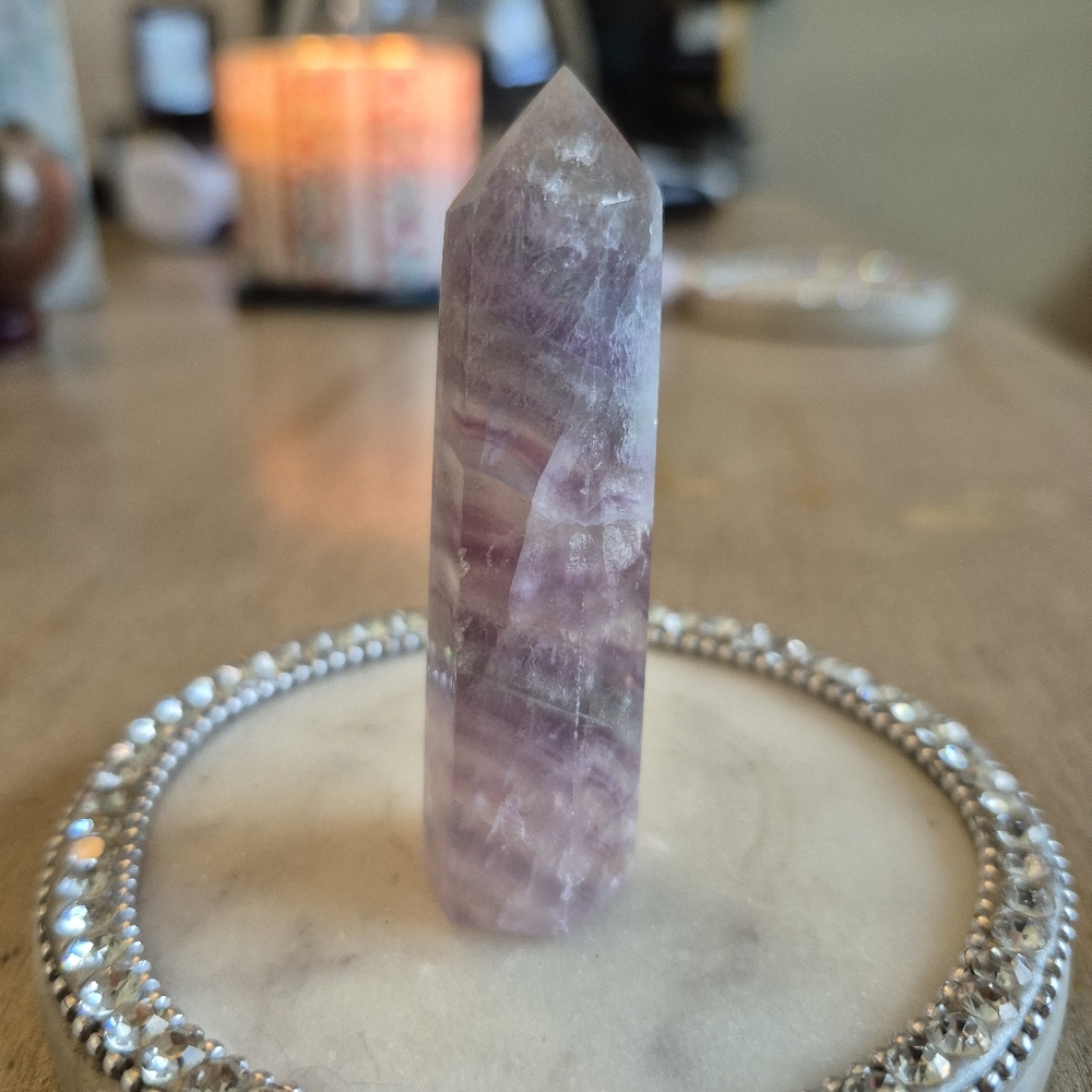 Natural Fluorite Crystal Point Obelisk Tower #F - Picture 3 of 8